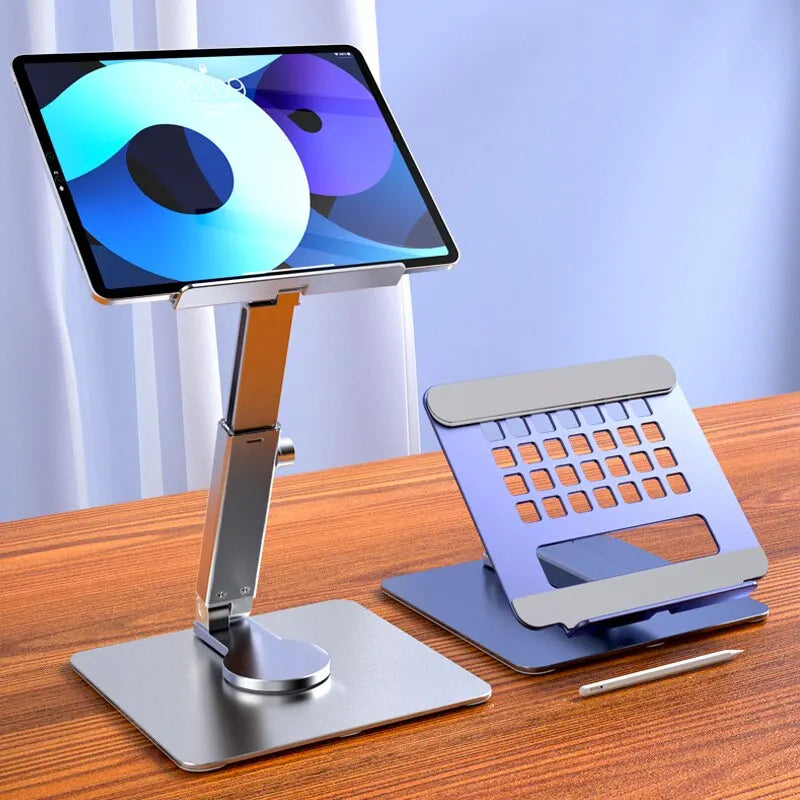 Aluminum Tablet Stand 360°Rotating Folding Adjustable Desk Holder Mount Riser for iPad Pro Air 4 Mini 12.9 4-14 Inch Xiaomi Tab jooo