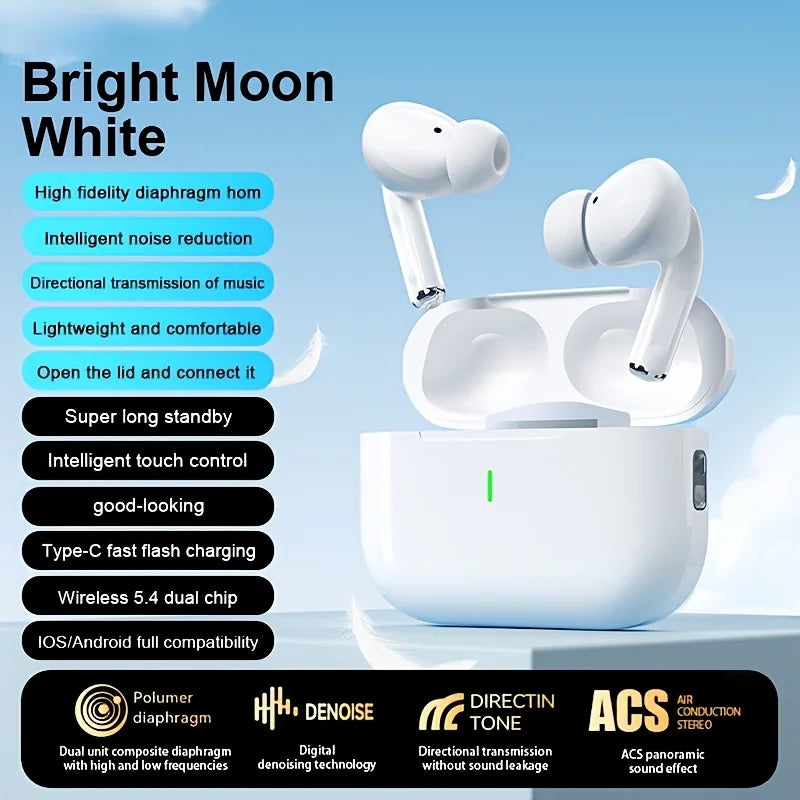 New Wireless Earbuds - Long Range Dual Stereo In Ear Earphones, Suitable for Sports And Gaming, Comfortable Touch Control